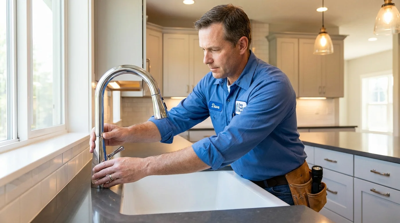 Kitchen faucet installation by Johns Plumbing LLC in Englishtown